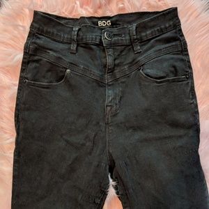 UO BDG BLACK HIGH RISE SEAM SKINNY JEANS 28W29L